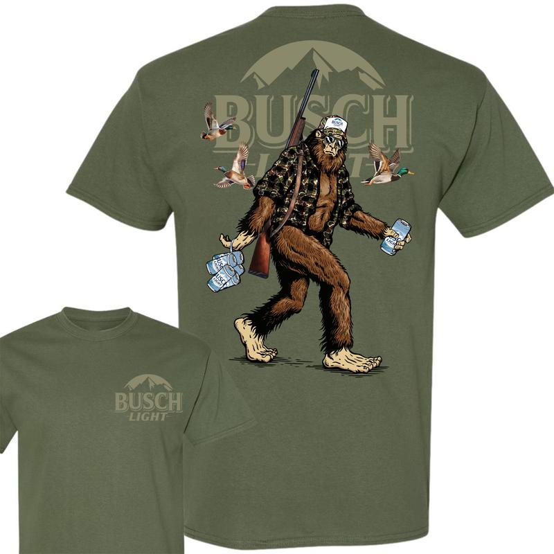 Big Foot Hunting Busch Light 2-sided Shirt, Hunting Shirt, Shirt Full Color Full Size for men and women