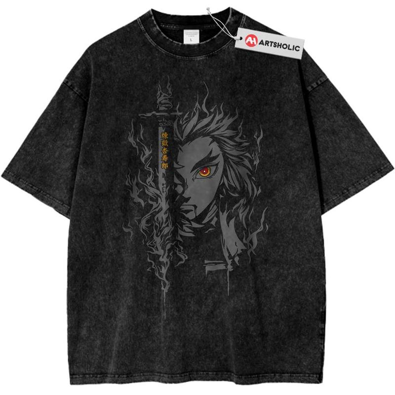 Kyojuro Rengoku Shirt, Demon Pop Rock, Hip Hop Shirt, Anime Shirt, Vintage Tee