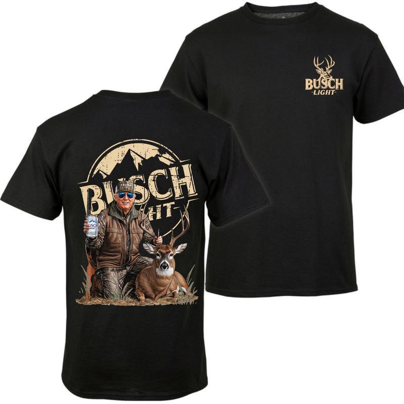Busch Light Hunting Trump Dog 2 Siders T-shirt, Busch Light Shirt, Perfect For Beer Lovers, Casual Graphic Dog T-shirt, Unisex T-shirt for Men and For