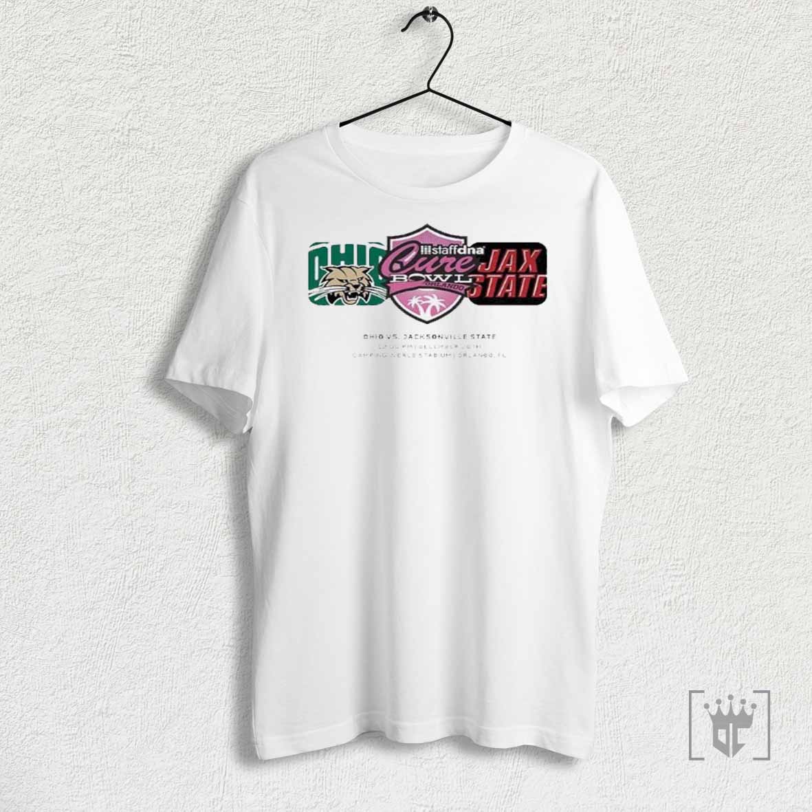 Staffdna Cure Bowl Matchup Ohio Bobcats Versus Jacksonville State Gamecocks On December 20th 2024 T Shirts