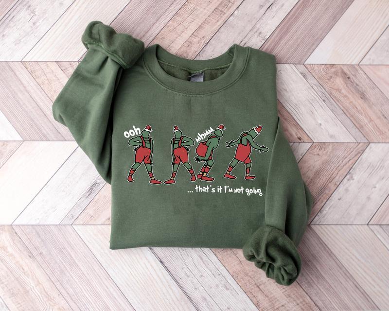 That's It I'm Not Going Sweatshirt, Cute Christmas Santa Hat Sweater, Xmas Men's Women's Crewneck, Christmas Gift Idea, Winter Clothing, Gift for men, Gift for women, Gift for Xmas