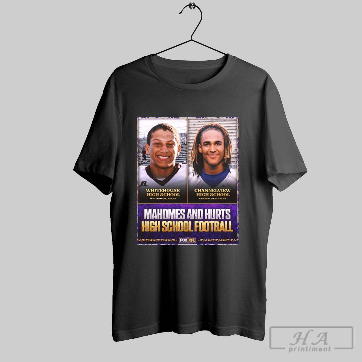 Poster Mahomes And Hurts High School Football Whitehouse High School Channelview High School T Shirt