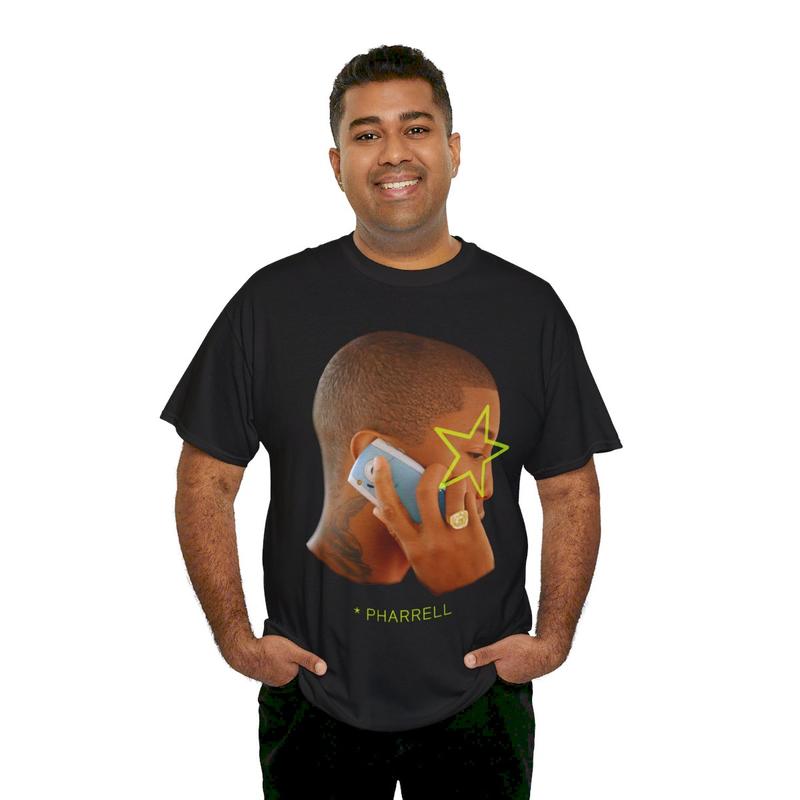 Pharrell Inspired Ã¢â‚¬Å“MegaStarÃ¢â‚¬Â Graphic Tee Casual Classic Cotton Menswear Retro Shirt T-Shirt Vintage Comfy