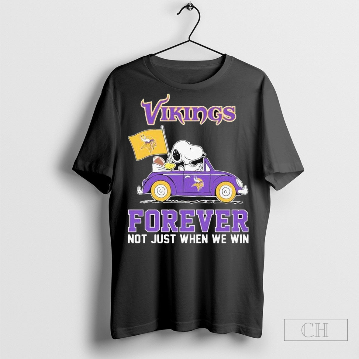 Snoopy And Woodstock Driving Car Minnesota Vikings Forever Not Just When We Win T Shirts