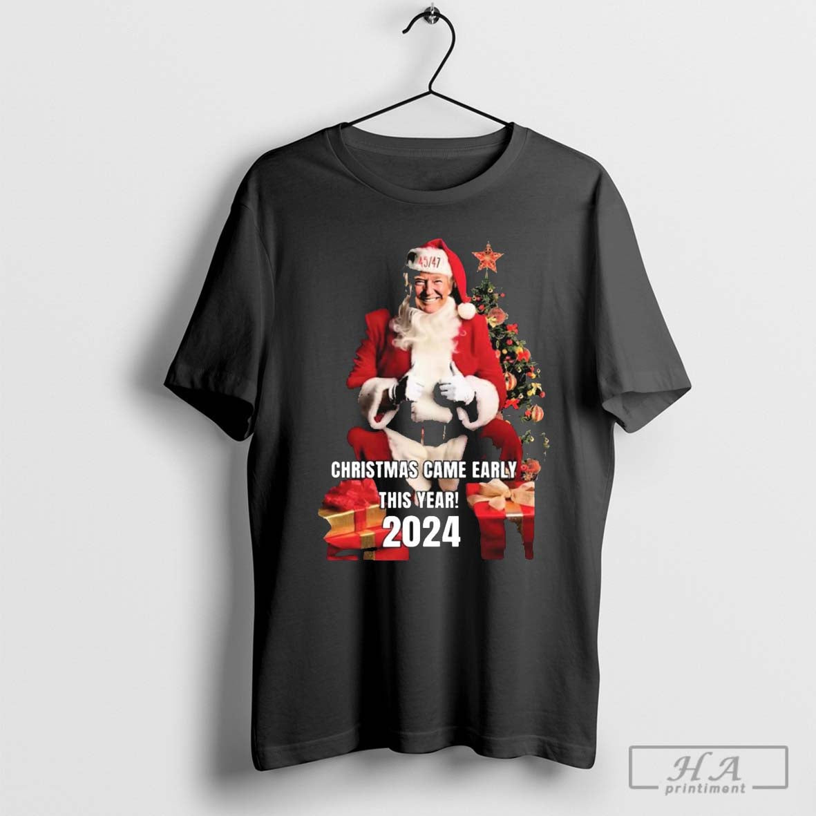 Santa Donald Trump 45 47 Christmas Came Early This Year 2024 t-shirt