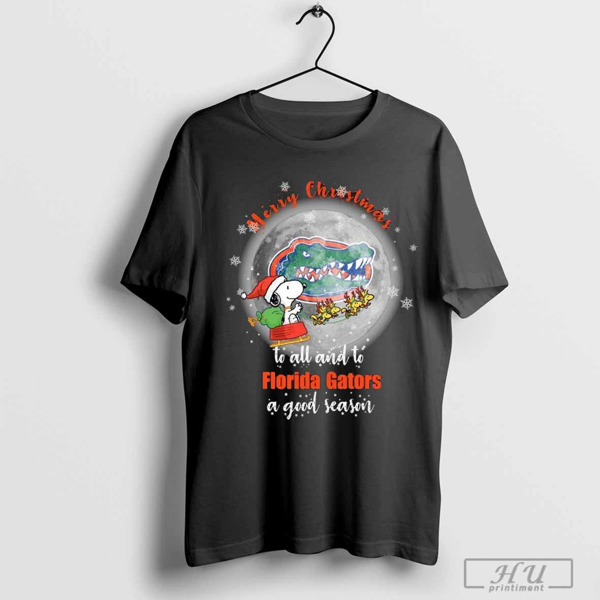 Santa Snoopy merry christmas to all and to Florida Gators a good season 2024 T-Shirt