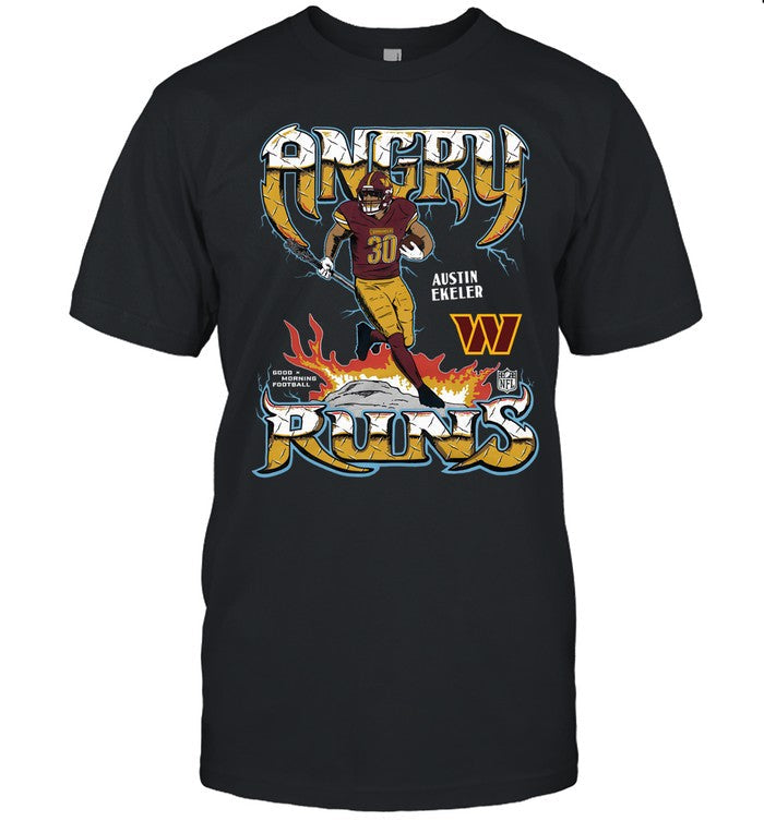 Angry Runs 2024 Commanders Austin Ekeler T-shirt