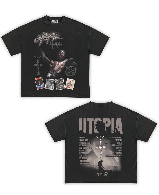 Travis Cactus UTOPIA Tribute Vintage Shirt, FrontBack, Rap Shirt Rapper Rap Tee Hiphop Shirt Music Tour Merch Gift for Him Gift For Her Vintage Y2K Ho