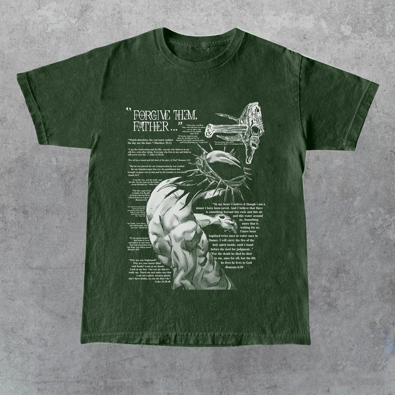 Forgive Them, Father Bible Verses Print T-shirt, Gift for Her, Gift for Him, Gift for Friend Christmas Menswear