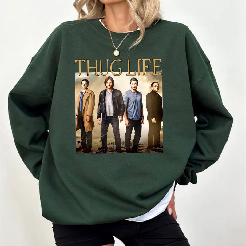 Supeernatural Thug Life T Shirt, Thug Life Supeernatural T Shirt,  Sam-Winchester Shirt, Dean-Winchester T-Shirt Sweatshirt Hoodie