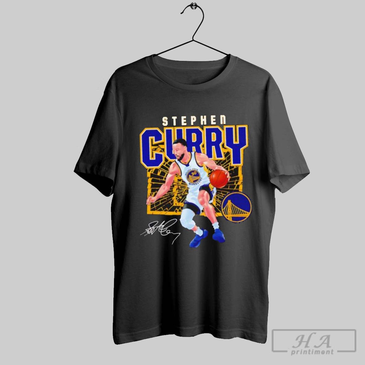 Steph Curry Golden State Warriors Basketball Shattered Signature Shirt