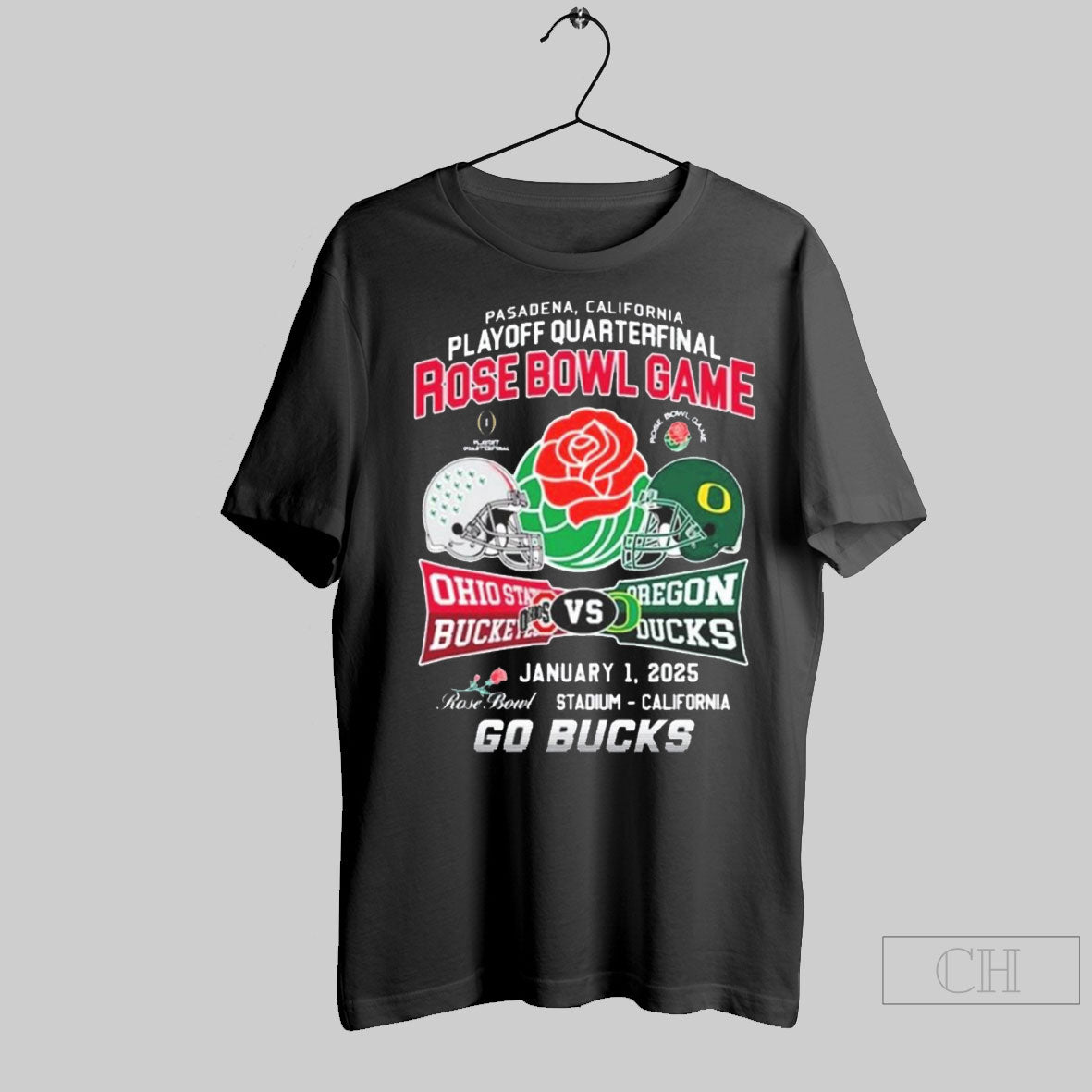 Rose Bowl Game Ohio State Buckeyes And Oregon Ducks Playoff Quarterfinal January 1 2025 Go Buck Helmet Sweater