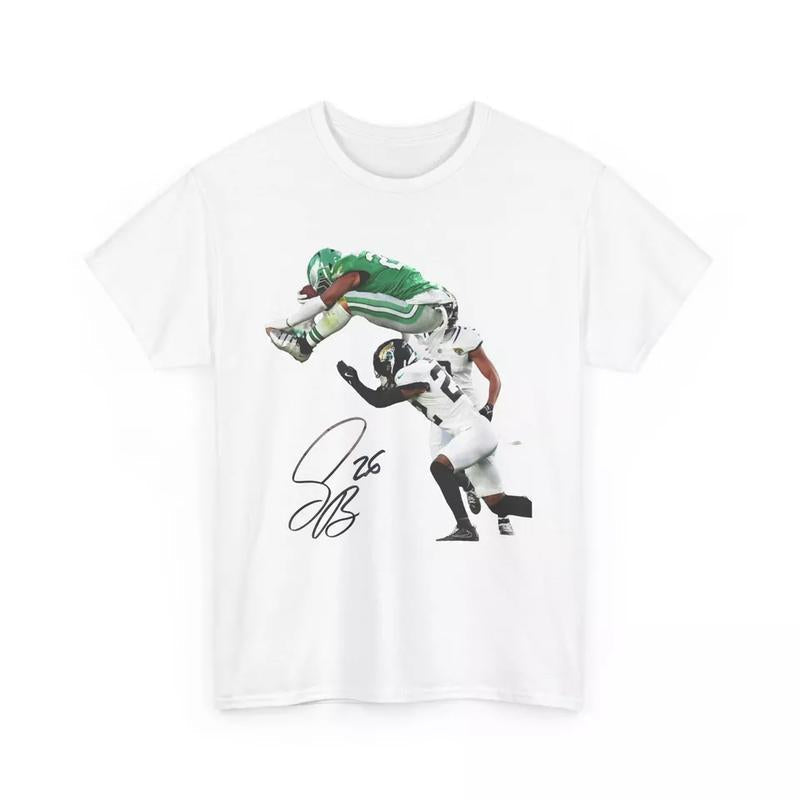Saquon Barkley Shirt - Football Tee, Vintage Graphic Tee Custom, Bootleg Retro 90's Fans Hoodie Gift, One Side Crewneck Clothing Cotton Menswear