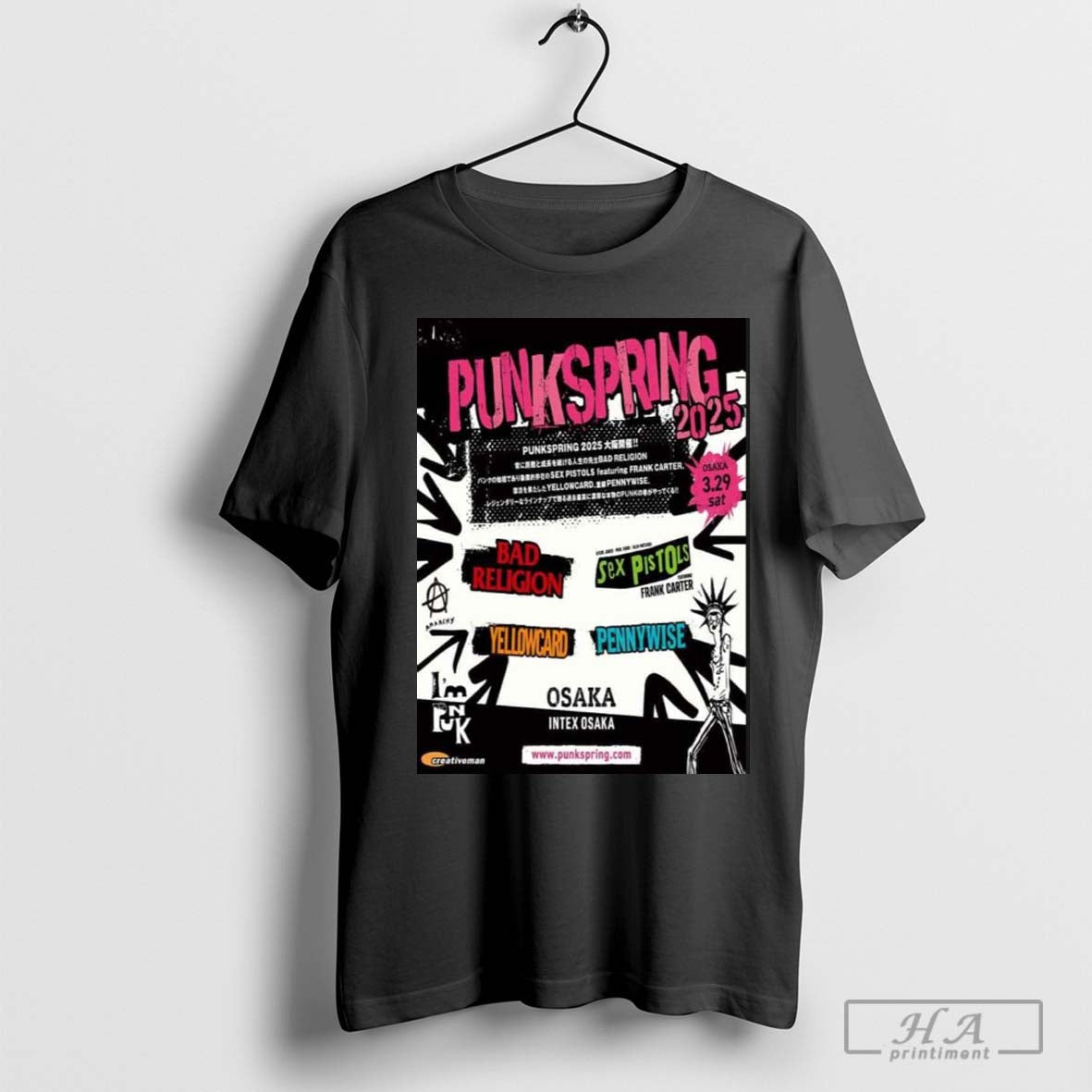 Punk Spring 2025 Sunday 29 March 2025 In Osaka Lineup Iggy Pop Bad Religion Sex Pistol Ft Frank Carter Yellowcard Pennywise Shirt