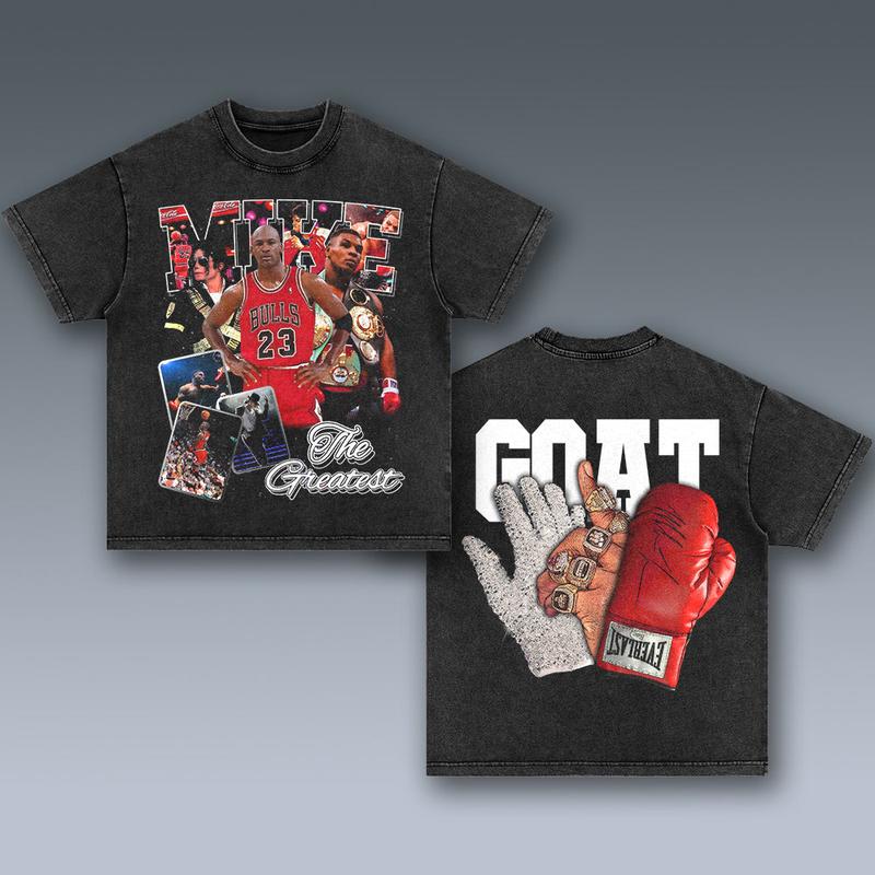 MIKE GOAT Graphic Shirt, Soft Cotton Unisex Basketball Crewneck T-Shirt Sport Fan Clothing Menswear Top Day