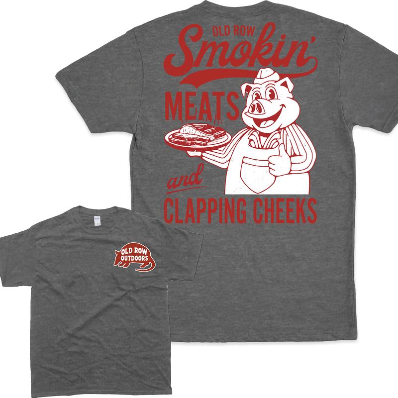 [Sale Up To 60%] Old Row The Smokin' Meats and Clapping Cheeks Graphic Tee, Graphic T-Shirt, Vintage Style, Retro Outfit, For Men, For Women