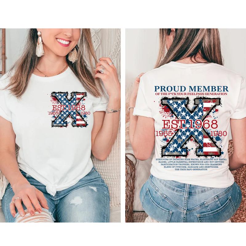 Custom Est.Year Proud Member Hose Water FAFO Gen X 2 Side T-shirt, FAFO Gen X Shirt, Proud Member Generation FAFO 1965-1980 Shirt