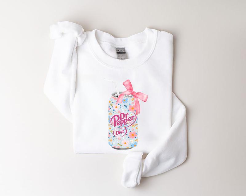 Blue Floral diet dr pepper Soda Can Sweatshirt, Diet Dr Pepper Shirt,  Coquette Soda Sweatshirt, Coquette Bow Sweater, Popular Coquette Sweatshirt, Co