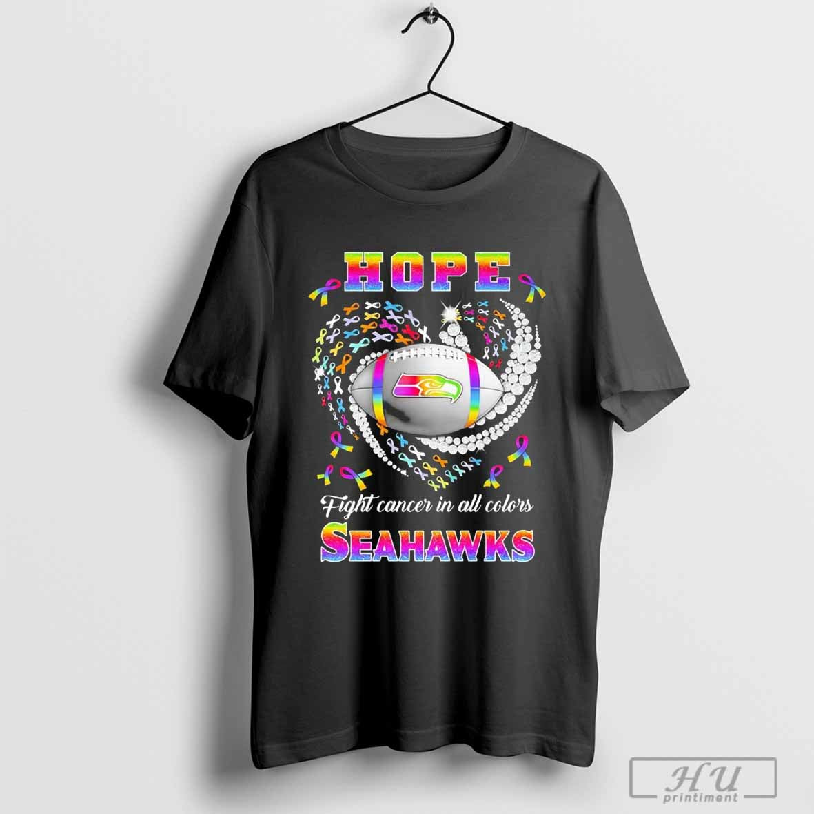 Seattle Seahawks hope fight Cancer Awareness in all colors pride shirt