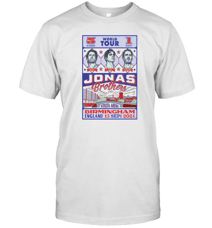 Jonas Brothers Birmingham, UK September 15 2024 Utilita Arena Concert Shirt