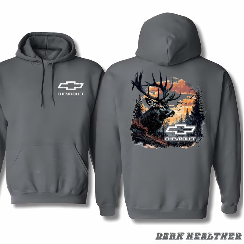 Chevrolet - Buck Wear Men's Chevy-camo Fill Deer Hoodie, Variety In Colors, Trendy Fashion Available, Classic Cotton, Menswear Unisex, Unisex