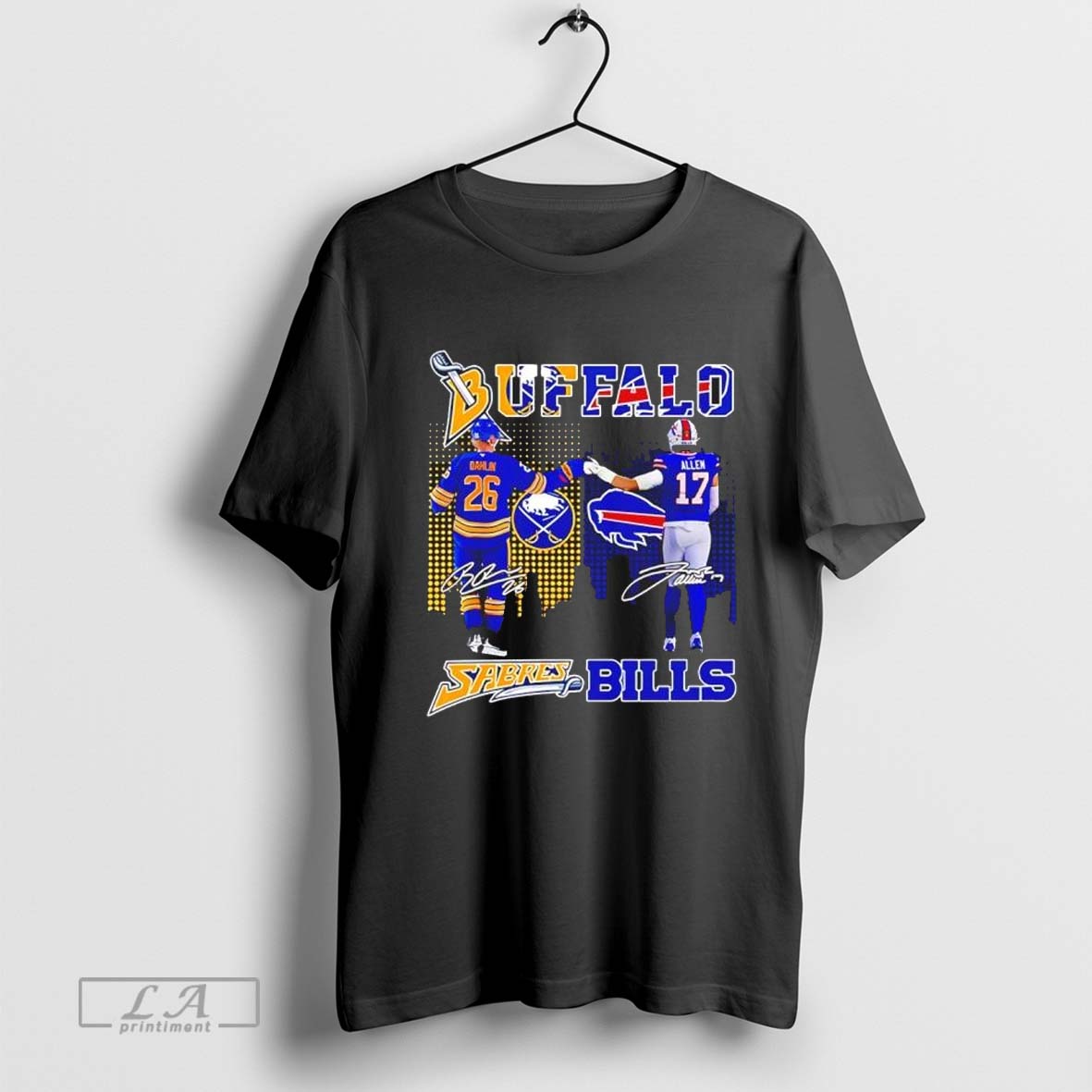 Rasmus Dahlin Buffalo Sabres on saturdays and Josh Allen Buffalo Bills on saturdays signature T-shirt