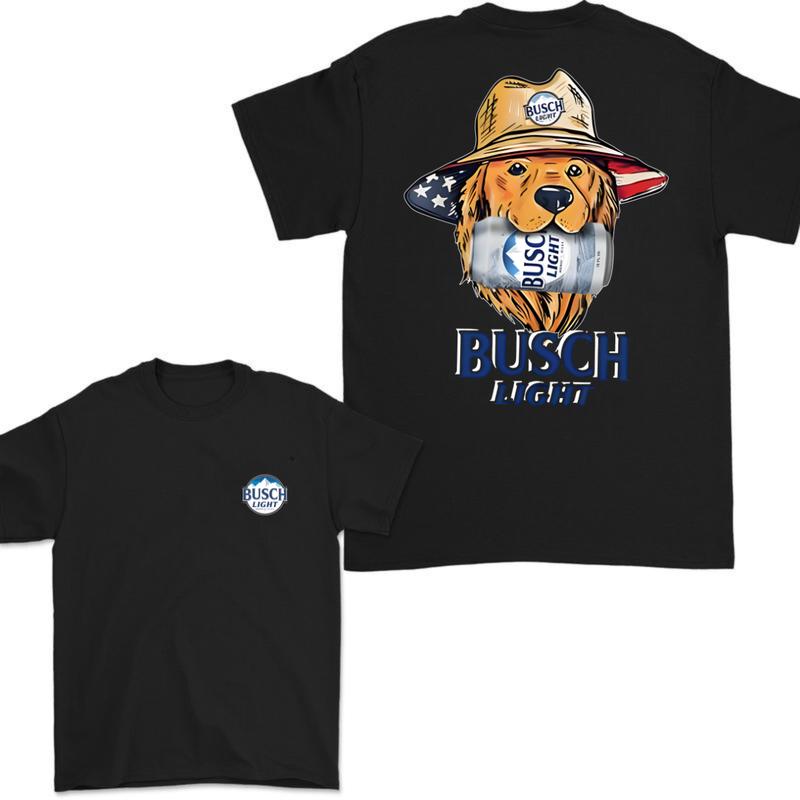 Busch Light Golden Dog Hunting 2 Sided T-shirt, Busch Light Hunting Dog Shirt For Men and Women, Unisex Outdoors Funny Beer Printed T-shirt
