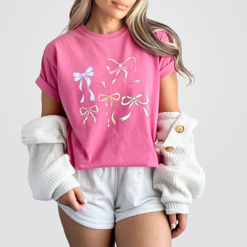 Coquette Bows Shirt for Her, Coquette Aesthetic, Bow Collage Tshirt, Ribbon Shirt for Girl, Comfort Tee Bows Coquette, Ribbon Graphic Tee Oversized, C