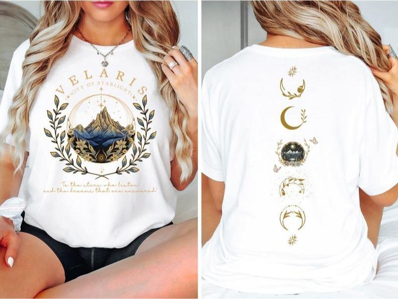 Velaris ACOTAR Shirt, Velaris City Of Starlight, The Night Court Shirt, SJM Merch Shirt, Court of Dreams, Rhysand, Full Color, For Women Top Womenswear