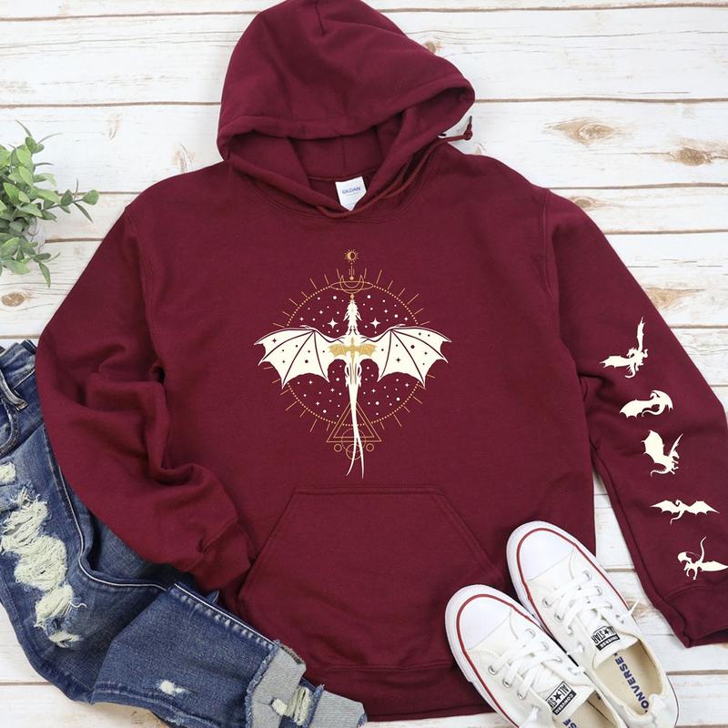 Dragon Rider Sweatshirt, Basgiath War College Hoodie, Fourth Wing, Die Or Fly Tee, Riders Quadrant Tee, Women Gift Tee, Dragons Print on Sleeve