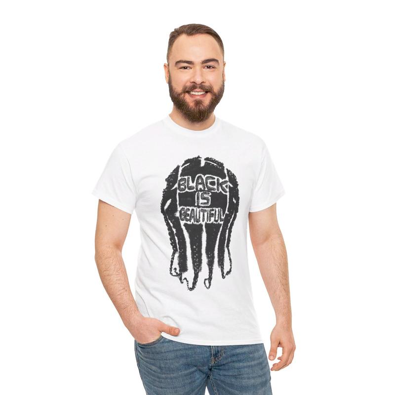 Black is Beautiful Vintage Hippie 90s Styled Graphic T-Shirt Retro Y2k Vibes Hip Hop Inspired Casual Cotton