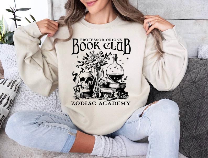 Professor Orions Book Club Zodiac Academy Sweatshirt, Bookish Merch, Booktok Shirt, Gift for Book Lover, Fantasy Reader, Bookworm Merch, T-Shirts, Cre