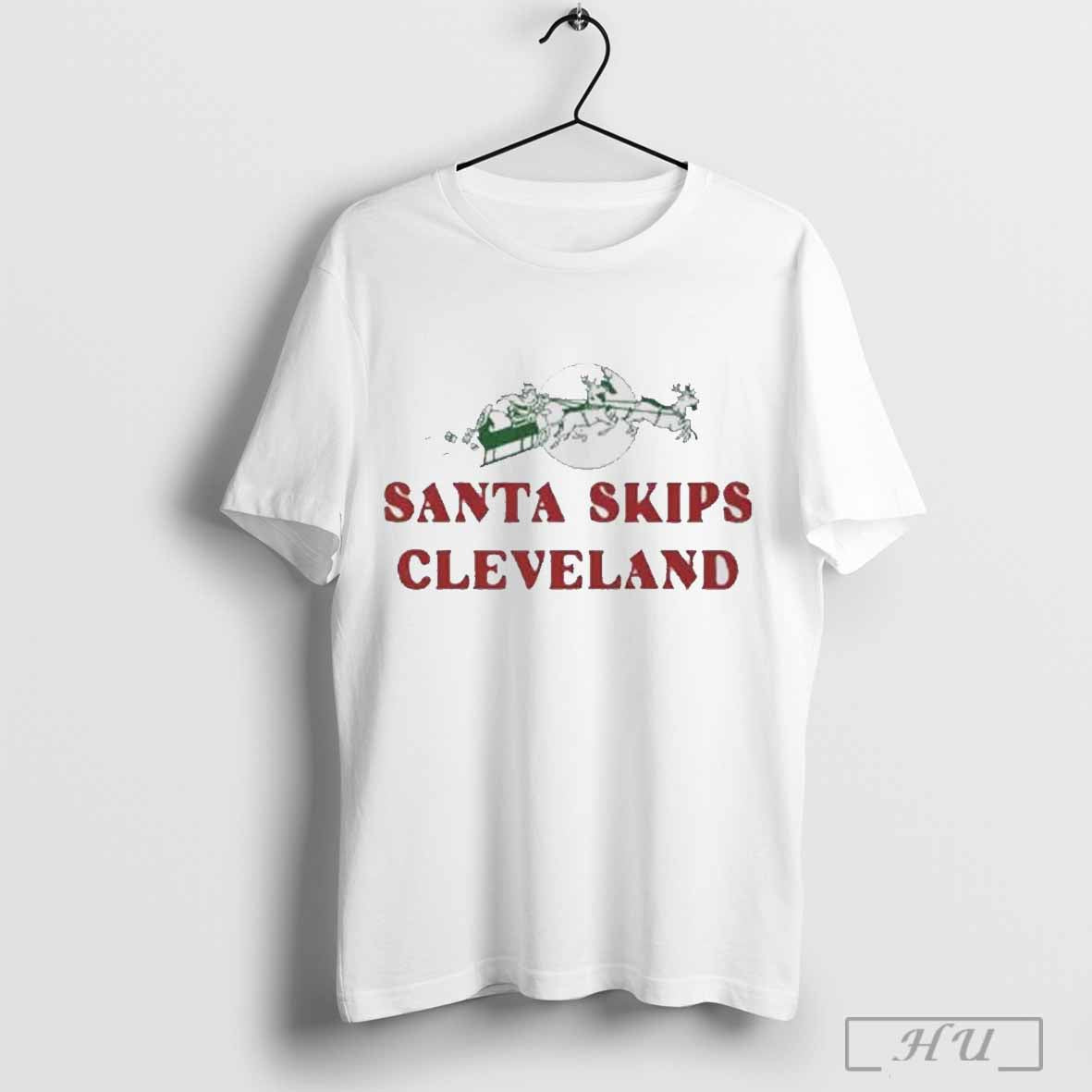 Santa Skips Cleveland T Shirt
