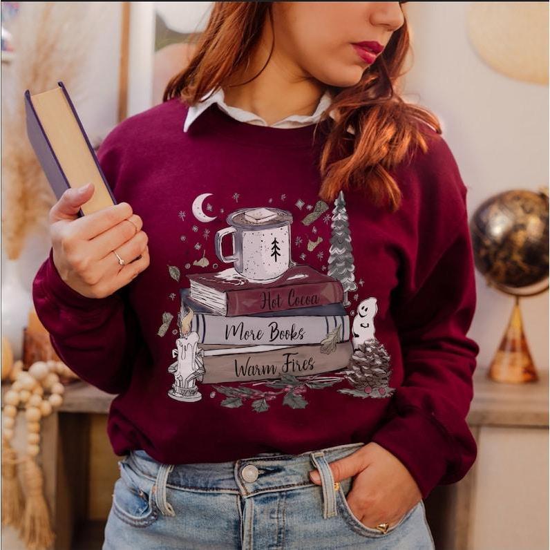 Bookish Sweatshirt Winter Clothes Reading Sweatshirt Literature Sweatshirt Book Sweatshirt Reader Gift Bookish Christmas Shirt Librarian