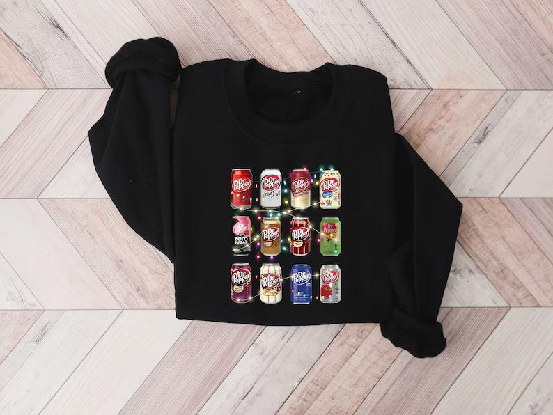 Dr Pepper Sweatshirt, Christmas Dr Pepper Shirt, Gift for Soda Lover, Dr Pepper bottles, Trendy Funny Sweatshirt for Christmas