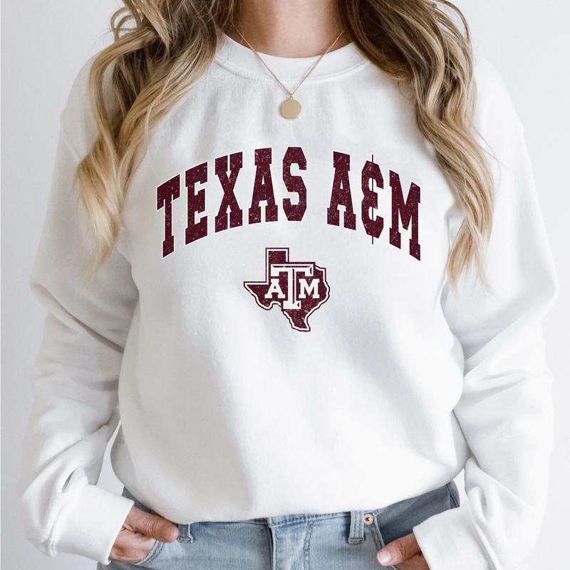 Texas A&M Aggies Vintage Football NCAA Trendy Sweatshirt, Texas A&M University Unisex Football NCAA Shirt, Gift For Men, Gift For Girls, Crewneck, Cotton, Sweaters, Pullover