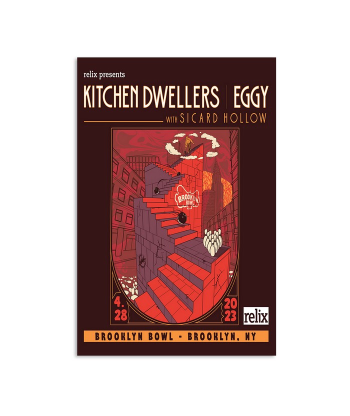 Kitchen Dwellers Brooklyn Bowl, April 28 2023, Brooklyn New York City Poster