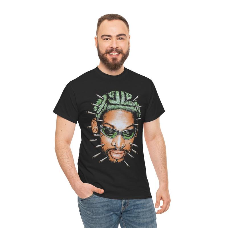 Vintage Rodman Inspired Graphic Shirt, Hip Hop Rap Tee, Basketball Y2K Tee Shirt, Retro Baller 90's Classic Casual Cotton Menswear T-Shirt Top Comfy S