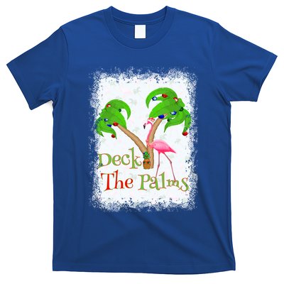 Deck The Palms Beach Christmas Flamingo Gift T-Shirt