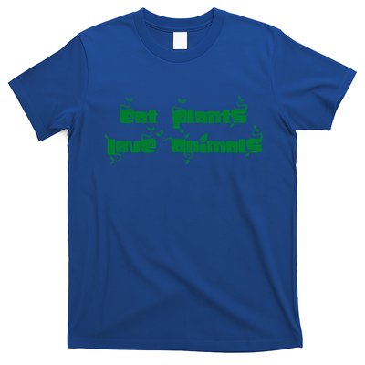 Eat Plants Love Animals Vegan Funny Gift Tops Cute Gift T-Shirt