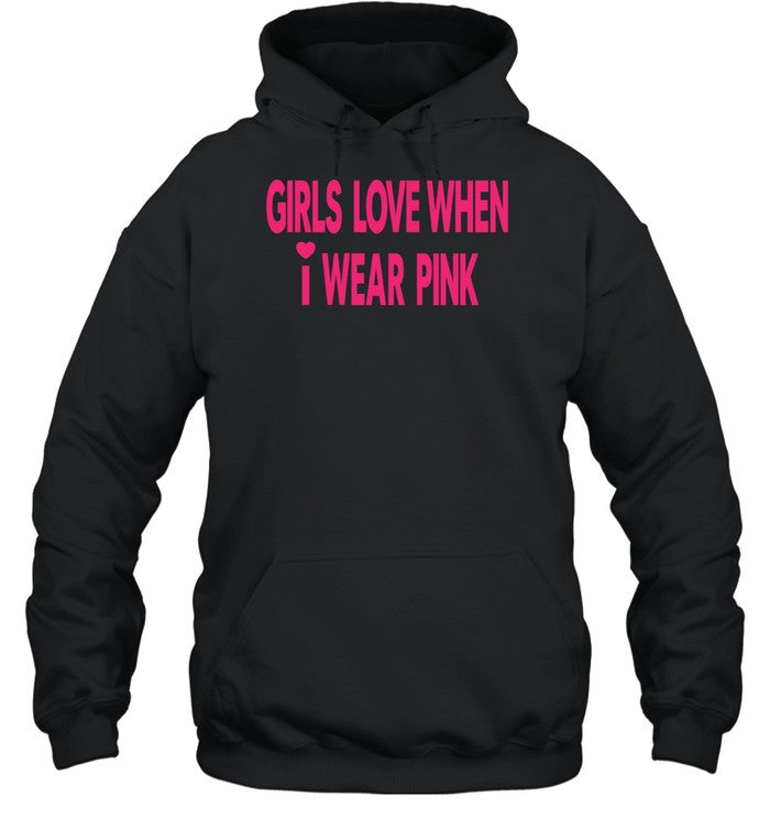 Wisdom Kaye Girls Love When I Wear Pink Hoodie