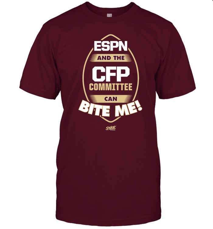 Smack Florida State Football Espn And The Cfp Committee Can Bite Me Tee