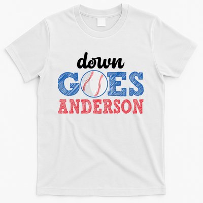 Funny Baseball Fight Down Goes Anderson T-Shirt