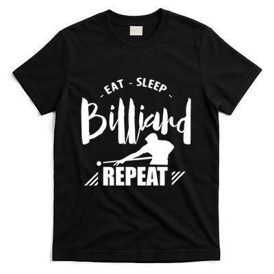 Father's Day Eat Sleep Billiards Repeat Pool Player Gift For Dad T-Shirt