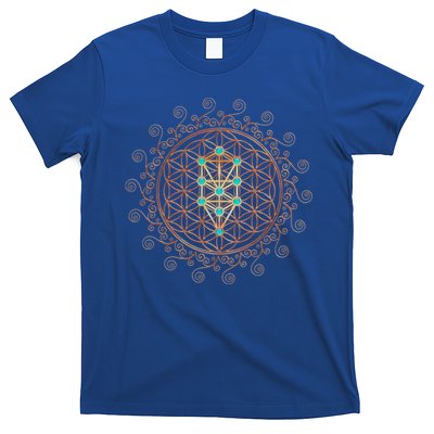 Flower Of Life Tree Of Life Sacred Geometry Kabbalah Funny Gift T-Shirt