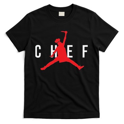 Funny Restaurant Chef Jumping Chef Knife T-Shirt