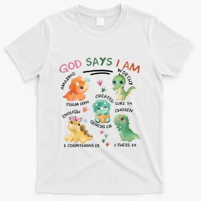 God Says I Am Cute Dinosaur Lovers Bible Christian Kids Boy T-Shirt