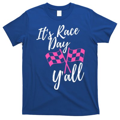 It's Race Day Yâ€™all Checkered Flag Pit Crew Racing Track Gift T-Shirt