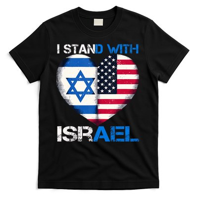 I Stand With Israel Us Support Love Israeli Brotherhood Flag Heart T-Shirt