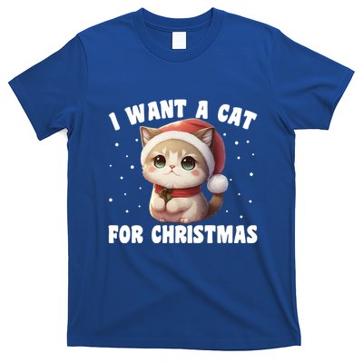 I Want A Cat For Christmas Cute Cats Cool Gift T-Shirt